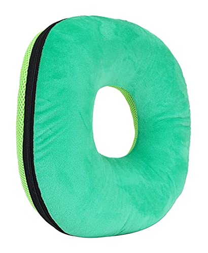  LIXBD Donut Tailbone Pillow Hemorrhoid Cushion Donut Seat Cushion Hemmoroid Treatment For Patient Elder (Green Size M) (Color : Green, Size : 33X12X8CM)