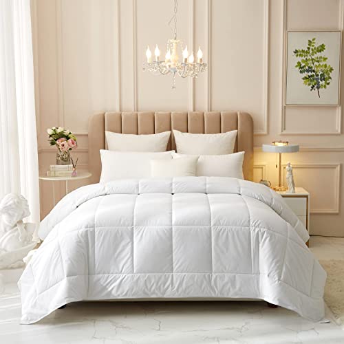 Orient All Season Queen Size 350 GSM Bed Comforter -Quilted Comforter - Duvet Insert - Down Alternative Comforter With Corner Tabs (90x90 Inches, White)