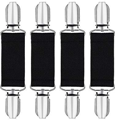  Blulu 4 Pieces 5 Inch Mitten Clips Stainless Steel Gloves Cap Clips Short Elastic Clips For Fixing Gloves Coat Mattress