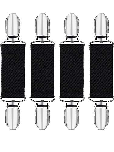  Blulu 4 Pieces 5 Inch Mitten Clips Stainless Steel Gloves Cap Clips Short Elastic Clips For Fixing Gloves Coat Mattress
