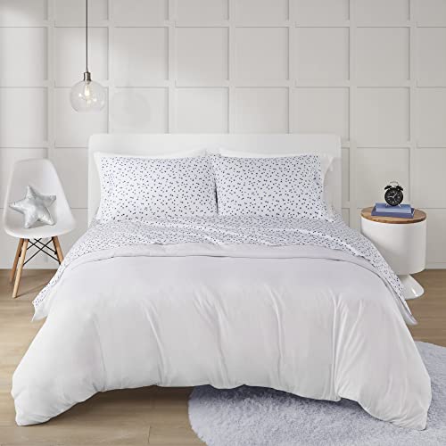  MI ZONE Printed Bed Sheets, Twin, Navy