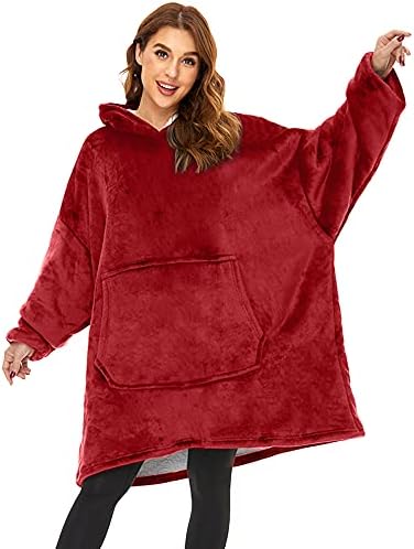 Blanket Hoodie Wearable Blanket,Super Warm Women And Men,Oversized Hoodie Blanket With Sleeves And Giant Pocket (Black)