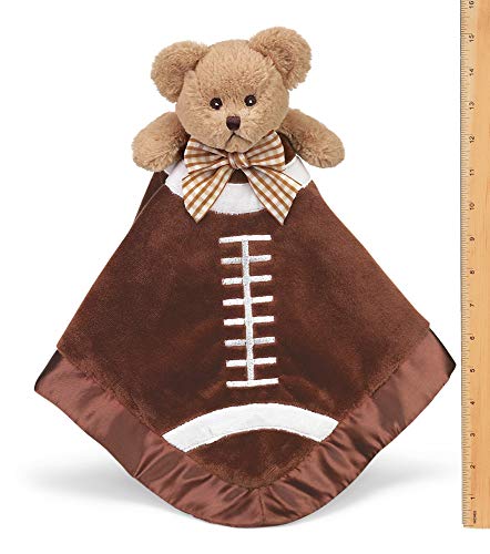  Bearington Baby Touchdown Snuggler, Football Plush Stuffed Animal Teddy Bear Security Blanket, Lovey 15"