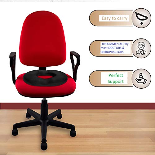  Donut Pillow Tailbone Seat Cushion - Orthopedic Design| Coccyx Memory Foam Pillow Contoured Luxury Comfort, Pain Relief For Hemorrhoids, Prostate, Pregnancy, Post Natal Sciatica Coccyx,