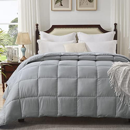  Homelike Moment Queen Comforter White Lightweight Duvet Insert - Down Alternative Comforters Queen Size, All Season Full Bed Duvet Inserts With Corner Tabs White