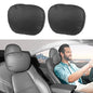  Basenor Tesla Headrest Pillow Comfortable Neck Pillow Support Cushion Three-Section Adjustable Strap Soft Leather For Driving 2016-2023 Model 3 Model Y 2022-2023 Model S Model X No Logo (Set Of 2)