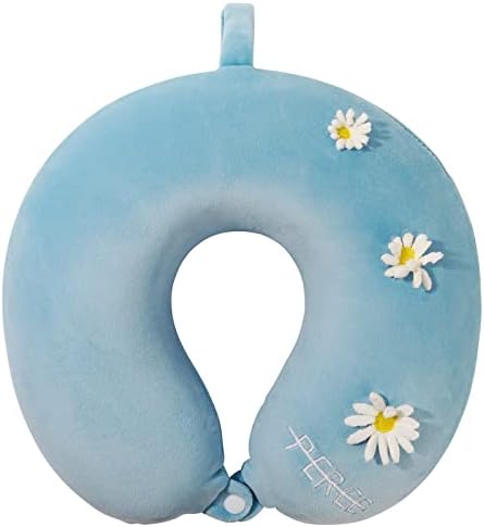  CHDN Travel Pillow Cute Comfortable&Washable Neck Pillow For Airplane Travel Office(Drak Blue)