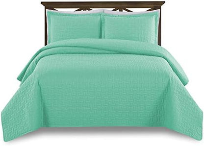  Prime Bedding Manchester 3-Piece Oversized Quilted Bedspread Coverlet Set (Ivory, King)