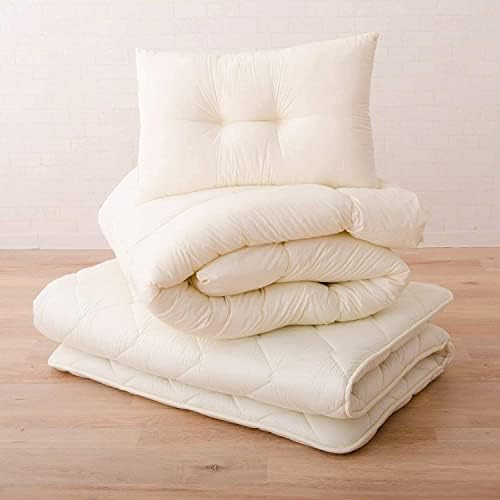  EMOOR Japanese Futon Mattress Set (Mattress, Comforter & Pillow) CLASSE Queen Made In Japan, Foldable Floor Sleeping Bed Tatami Mat