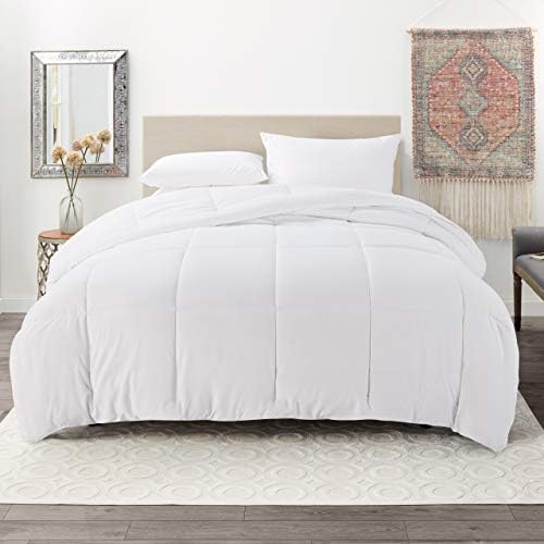  Down Alternative Comforter - Quilted Comforter - King Size Comforter - All Season Quilted Duvet Insert, White