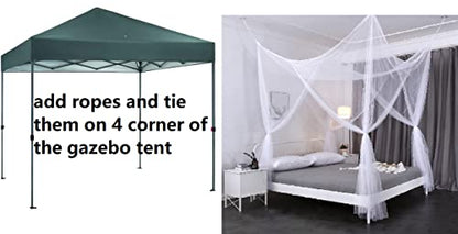  OctoRose 4 Poster Bed Canopy Netting Functional Mosquito Net, Red