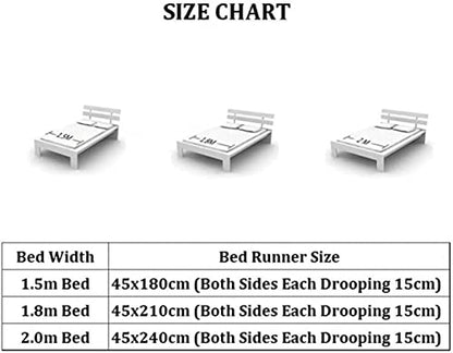  QFWMCW Hotel Bedding Bed Scarf Velvet Bed Runners & Scarves Bed Decorations Solid Purple Full 19inchX82inch