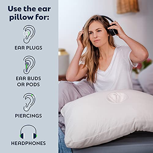  PureComfort Pillow With Ear Hole - Pain Relief Ear Pillow For TMJ, CNH & Neck Stenosis - Piercing Pillow For Side Sleepers - Adjustable Memory Foam Pillow For Ear Pain