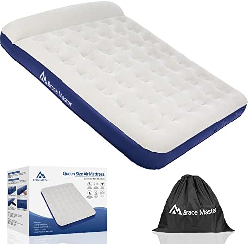  Air Mattress With Pillow, Blow Up Air Bed, Waterproof Flocked Air Mattress Single/Double, 203 X99(152) X 28cm, With Storage Bag, Green (Green, Twin)