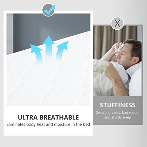 Queen Waterproof Mattress Protector, Breathable Noiseless Mattress Cover, Deep Pocket Fit Up To 21 Inches, Quilted Alternative Filling Mattress Pad Cover (White)