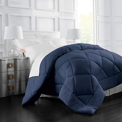  Italian Luxury Full/ Queen Size Comforter - 2100 Series Blanket, Down Alternative Insert W/ Corner Tabs - Home Bedding - 89"x89" White