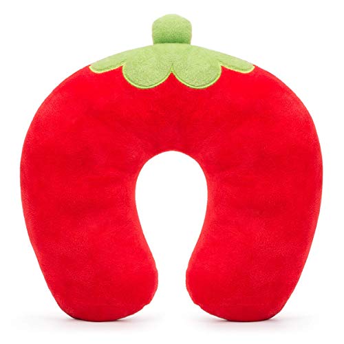  GLCS GLAUCUS Kids Travel Pillow For Airplane Car Seat Cute Animal Neck Pillow Comortable U Shaped Head Chin Support Pillow Travel Essentials For Toddlers Adults Road Trip Strawberry