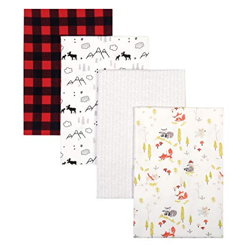  Bear 4 Pack Flannel Blankets, Grey