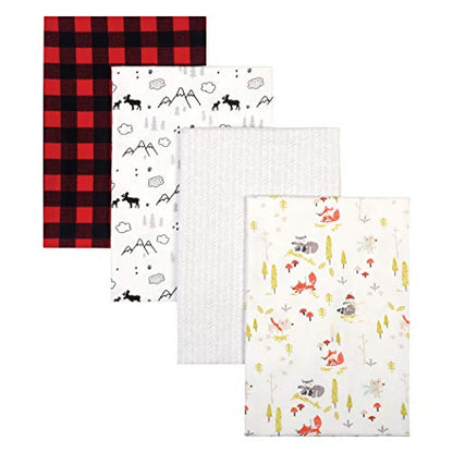  Bear 4 Pack Flannel Blankets, Grey