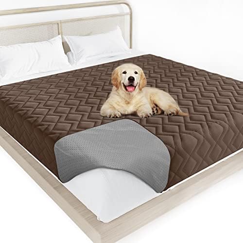  Waterproof Blanket Dog Bed Cover With Non-Skid Bottom, Couch Cover For Dogs, Mattress Protector Furniture Protector, Bed Couch Sofa(52" X 82") Grey