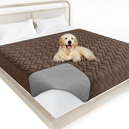  Waterproof Blanket Dog Bed Cover With Non-Skid Bottom, Couch Cover For Dogs, Mattress Protector Furniture Protector, Bed Couch Sofa(52" X 82") Grey