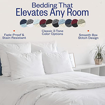  Sleep Restoration All Seasons Queen/Full Size Comforter - Reversible -  Cooling, Lightweight Summer Down Comforter Alternative - Hotel Quality Bedding Comforters - Navy/Sleet
