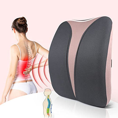  Lumbar Support Pillow For Office Chair Back Cushion - Improve Posture While Sitting For Back Pain Relief - Memory Foam Cushion Design For Computer, Desk, Car, Gaming, Couch, Recliner With Mesh Cover
