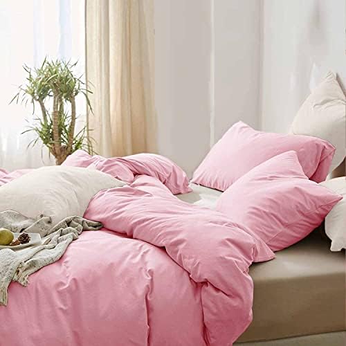  Beige Duvet Cover Queen Size, Soft Farmhouse Bedding Comforter Cover Set 3 Pieces With Zipper Closure, 1 Lightweight Microfiber Duvet Cover 90x90 Inches And 2 Pillow Shams For Women Men