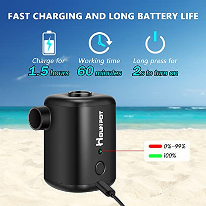  Electric Air Pump For Inflatables Air Mattress Pump For Inflatable Cushions Air Sofa Boat, Electric Pump With 4 Nozzles And 1 Storage Bag