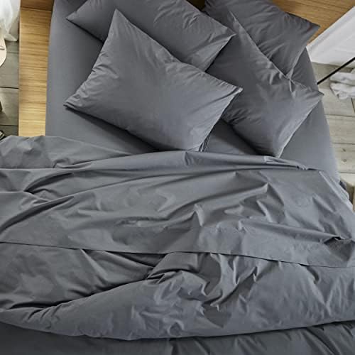  Luxe California King Sheets Set + Duvet Cover, Windowpane - 7 Piece Set (1 Duvet Cover, 1 Fitted Sheet, 1 Flat Sheet + 4 Pillowcases)