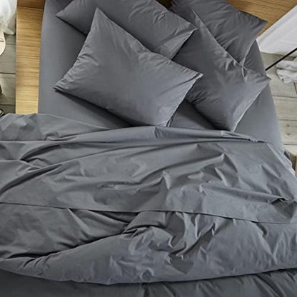  Luxe California King Sheets Set + Duvet Cover, Windowpane - 7 Piece Set (1 Duvet Cover, 1 Fitted Sheet, 1 Flat Sheet + 4 Pillowcases)