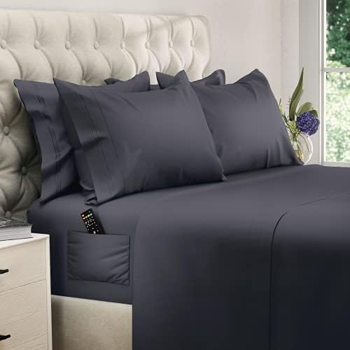  Deep Pocket Queen Sheets - 6 PCS Set - Up To 15 Inches - 2500 Supreme Collection - Superior Softness - Hotel Luxury Sheets & Pillowcases Set - Wrinkle And Fade Resistant (Queen, Gray)