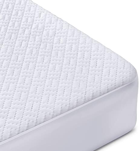  100% Waterproof Mattress Protector Queen Size, Bamboo Mattress Cover 3D Air Fabric Cooling Mattress Pad Cover Smooth Soft Breathable Noiseless Washable, 8''-21'' Deep Pocket