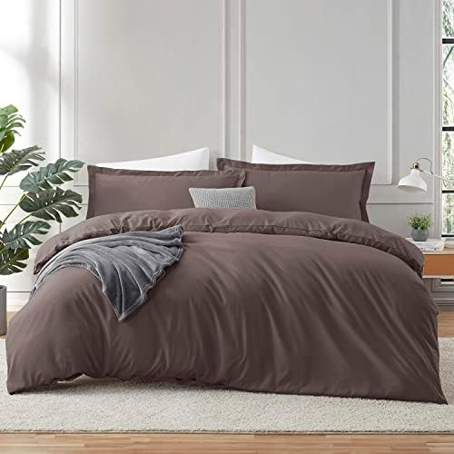  Hearth & Harbor White Duvet Cover Queen Size - 3 Piece Queen Duvet Cover Set, Soft Double Brushed Queen Size Duvet Covers With Button Closure, 1 Duvet Cover 90x90 Inches And 2 Pillow Shams