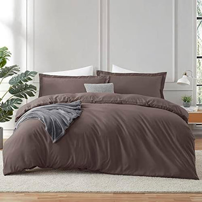  Hearth & Harbor White Duvet Cover Queen Size - 3 Piece Queen Duvet Cover Set, Soft Double Brushed Queen Size Duvet Covers With Button Closure, 1 Duvet Cover 90x90 Inches And 2 Pillow Shams