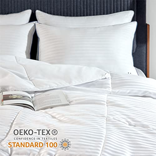  Duvet Insert Lightweight Comforter, Quilted Cooling Duvet Insert, Ultra Soft Down Alternative Comforter With Corner Tabs (Queen, White)