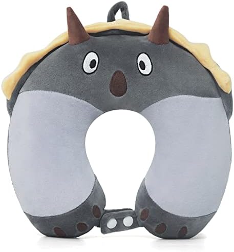  Niuniu Daddy Kids Travel Pillow For Airplane, Car, Recline - Neck Chin Support For Resting - Stops Head From Flopping Forward - Soft Memory Foam Insert And Cute Pink Unicorn Animal Plush Pillow Cover
