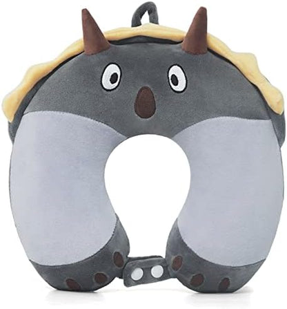  Niuniu Daddy Kids Travel Pillow For Airplane, Car, Recline - Neck Chin Support For Resting - Stops Head From Flopping Forward - Soft Memory Foam Insert And Cute Pink Unicorn Animal Plush Pillow Cover