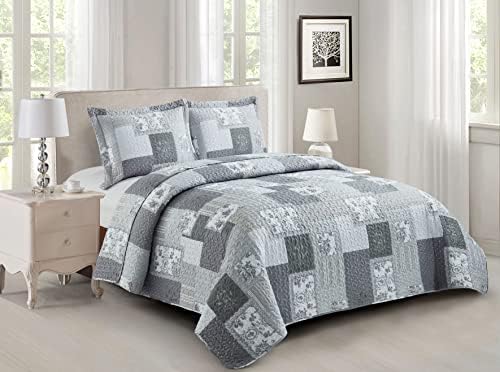  Royal Hotel Bedding Jewel Oversized Coverlet Set, Luxury Printed Design Quilt, Bedspread Set - Filled Quilts - Fits Pillow Top Mattresses - 3PC Set - King/California King Size