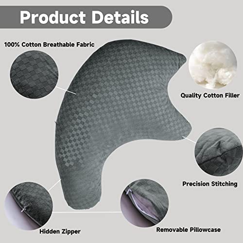  Shoulder Surgery Pillow - Rotator Cuff Pillow For Shoulder Pain Relief, Post Shoulder Pillow For Shoulder Pain Relief Side Sleeper, Adjustable Neck And Arm Pillow For Sitting & Sleeping (Dark Gray)…