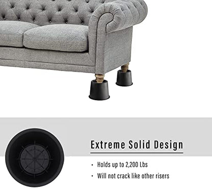  Lufia Bed Risers 4 Inch Heavy Duty, Bed Furniture Risers With Non-Slip Pad Ideal For Bed, Sofa, Table, Chair Or Desk, Set Of 4 (Black)