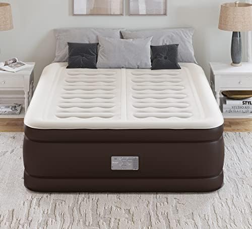  Hi-Loft Inflatable Mattress: Raised-Profile Air Bed With External Pump, Full Blue