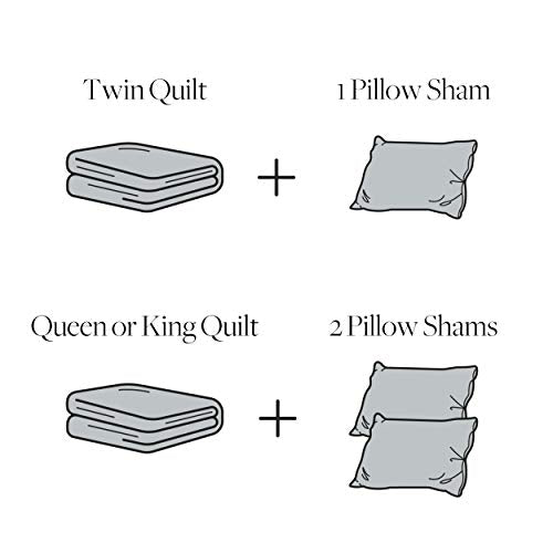  SLPR Silver Linings (2-Piece, Twin Grey Patchwork Quilt With 1 Pillow Sham): Farmhouse Twin Lightweight Bedspread, Bedding Comforter Set, Lightweight Coverlet, Country Style Gray Bedding