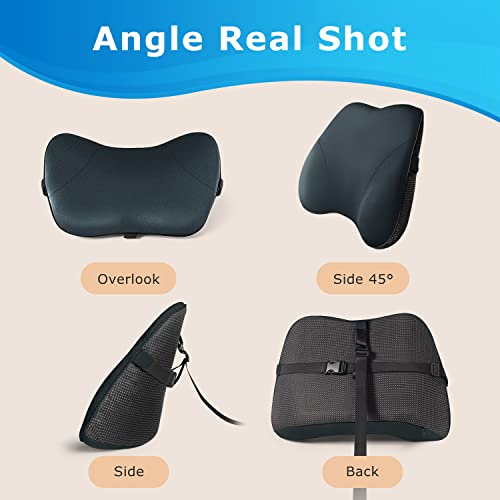 Lumbar Support Pillow For Office Chair For Low Back Pain Relief - Mini Side Wedge Shape Lumbar Pillow For Chair Comfort Your Lower Back Area (Dark Gray)