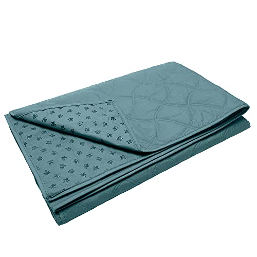  Furhaven Small/Twin Size Waterproof & Non Slip Quilted Twill Mattress Furniture Protector Cover, Washable - Nile Blue, Small/Twin Size