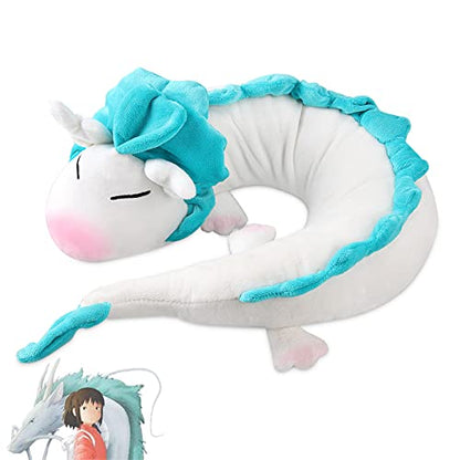  Tieesa White Dragon U Pillow-Anime Cute White Dragon Neck Pillow U-Shaped Travel Pillow Lovely Dragon Soft Stuffed Plush Toy For Children, Lovers, Friends