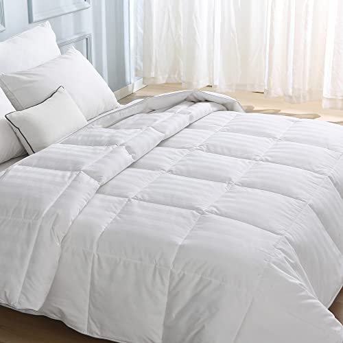 Goose Feather Down Comforter King Size Lightweight Down Comforter White Down Duvet Insert King Down Bedding Comforter With 100% Cotton Shell 500TC Count 106 X 90 Inches