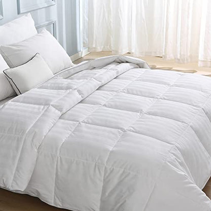  Goose Feather Down Comforter King Size Lightweight Down Comforter White Down Duvet Insert King Down Bedding Comforter With 100% Cotton Shell 500TC Count 106 X 90 Inches