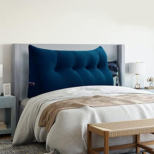  VERCART Large Headboard Pillow Wedge Bed Rest Reading Pillow Daybed Pillows Triangular Headboard Wedge Pillows Bolster Gap Filler Triangle Back Cushion Long Wedge Pillow, Velvet Light Gray Twin