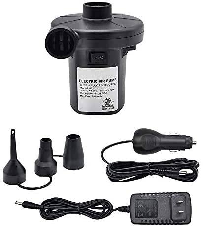  Electric Pump For Inflatables, Portable Air Pump With 3 Nozzles For Air Mattress Inflatable Pool Float